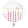 Gimtadienio žvakutės Popierinės lėkštutės „Su gimtadieniu“, 8 vnt., 23 cm, FSC