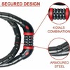 Masterlock MASTER LOCK armuota trosinė dviračio spyna dūmo spalvos vinilo apvalkalu su 4 skaitmenų užraktu