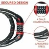 Masterlock MASTER LOCK armuota trosinė dviračio spyna dūmo spalvos vinilo apvalkalu su 4 skaitmenų užraktu