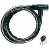 Masterlock MASTER LOCK Plieninė armuota dviračio spyna juodu vinilo apvalkalu su 4 raktais