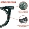 Masterlock MASTER LOCK Plieninė armuota dviračio spyna juodu vinilo apvalkalu su 4 raktais