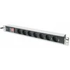 Assmann Electronic DIGITUS 48.3cm 19inch Outlet stripe aliuminio 8x Schuko 10A 4000W 1x C14 Plug incl. metalinis tvirtinimo komplektas