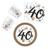 „Happy Birthday Milestone“ gimtadienio šventės rinkinys, 36 vnt., su 23 cm lėkšte
