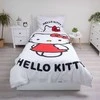 Hello Kitty baltas patalynės užvalkalas 140–200 cm, 70–90 cm
