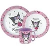 Hello Kitty Kuromi pietų servizas, mikroplastiko, su puodeliu, 390 ml