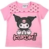 Hello Kitty Kuromi rožiniai vaikiški trumpi marškinėliai, 3 metų vaikams
