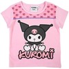 Hello Kitty Kuromi šviesiai rožiniai vaikiški trumpi marškinėliai, 8 metai