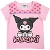 Hello Kitty Kuromi šviesiai rožiniai vaikiški trumpi marškinėliai, 6 metų