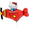 Hello Kitty lėktuvėlis raudonas mini folijos balionas 35 cm (WP)