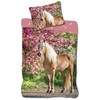 „Horses Cherry Blossom“ patalynės užvalkalas 140–200 cm, 70–90 cm