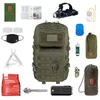 Išgyvenimo kuprinė 36L su įranga – ​​Brytzky Tactical Polygon Olive | 72 val. krepšys | Evakuacijos krepšys | Maišelis iš bėdų