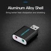 „Vention“ USB išorinė garso plokštė, juodas metalinis tipas