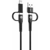 CELLY 4-IN-1 CABLE A+C TO C+LIGHT 2M BK