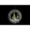 Kalėdinis vainikas DKD Home Decor Namai 46 x 7,5 x 46 cm LED Šviesus