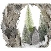 Kalėdinis vainikas DKD Home Decor Namai 46 x 7,5 x 46 cm LED Šviesus