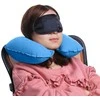 Bikuvalt Travel pillow inflatable croissant + blindfold