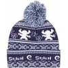 Kepurė Skrybėlė Stitch Fair Isle Pom Beanie Tamsiai mėlyna