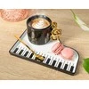Keraminis kavos muzikos rinkinys su šaukštu ir lėkštute