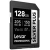 Atminties kortelė Lexar SDXC Professional Sidabrinis Plus UHS-I/U3/A2/4K R205/W150 (V30) 128GB