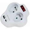 Esperanza ELK311W Electrical splitter 2 GN. USB-C USB-A ON. Baltas
