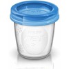 „Philips Avent“ daugkartinio naudojimo motinos pieno laikymo puodeliai, 180 ml, skaidrūs, mėlyni, 10 vnt.