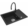 Juodas sink set with flexi faucet - MAIDSINKS BALI sink (62x44) 1B1D juodas + Flessi Juodas Edition faucet