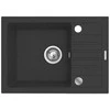 Juodas sink set with flexi faucet - MAIDSINKS BALI sink (62x44) 1B1D juodas + Flessi Juodas Edition faucet