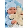 Llorens Llorens 73807 Vinilinė lėlė 40 cm Nico su mėlyna pagalve ir mielu žaislu
