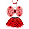 „Ladybug“ dryžuotų taškelių sijonėlio komplektas 3-8 metų vaikams