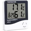 Elektroninis LCD termometras su laikrodžiu ir data