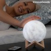 Naktinė lempa 3D mėnulis su RGB apšvietimu ir pulteliu, 15 cm