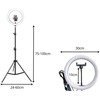LED žiedinė lempa + telefono laikiklis + stovas 100 cm 3 šviestuvų gaubtai