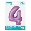 GoDan Foil balionas Smart Digit 4 levandų matinis 76cm Godan