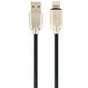 GEMBIRD CC-USB2R-AMLM-1M Gembird Premium guminis 8 kontaktų įkrovimo ir duomenų kabelis, 1m, juodas