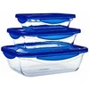 Pyrex 283PG00/7044, Troškintuvas kepimui, Stačiakampis, Stiklas, Plastikas, Skaidrus, -20 - 240 °C