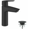 Grohe basin mixer Start M, push-open pop-up waste, matt juodas
