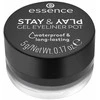 Essence Cosmetics Stay y Play Akių apvadas Gel En Tarro 01-Juodas, 5 g