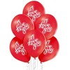 Dekoratyvinis balionas 12 I Love You raudonas, 6 vnt., Valentino diena GODAN BRP5000286