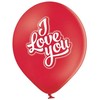 Dekoratyvinis balionas 12 I Love You raudonas, 6 vnt., Valentino diena GODAN BRP5000286