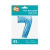 GoDan Number 7 folijos balionas, mėlynas su žvaigždėmis, 61 cm