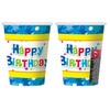 Popierinis puodelis 270 ml Happy Birthday mėlynas GODAN