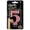 GoDan Gimtadienio žvakė "5" aukso spalvos 8cm