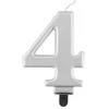 GoDan Gimtadienio žvakė "4" sidabro 8cm