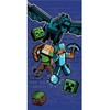 Minecraft mėlynas vonios rankšluostis, paplūdimio rankšluostis 70x140cm (greitai džiūstantis)