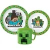 „Minecraft Pixelcraft“ vakarienės rinkinys, mikroplastiko rinkinys su puodeliu 265 ml