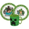 „Minecraft Pixelcraft“ vakarienės rinkinys, mikroplastiko rinkinys su 390 ml puodeliu