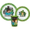 „Minecraft Pixelcraft“ vakarienės rinkinys, mikroplastiko, su puodeliu 260 ml
