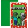 Globos Europe Bv „GoDan“ kvietimai su „Minecraft“ vokais, 6 vnt.