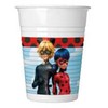 „Miraculous Ladybug Hero“ plastikinių puodelių rinkinys, 8 vnt., 200 ml