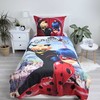 Patalynė bawełniana 140x200 Biedronka i Juodas Kot Ladybug Miraculous raudona w juoda kropki JF24